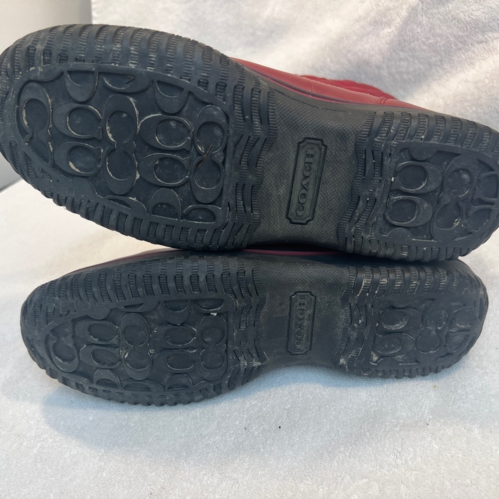 Coach Red Quilted Boots - Picture 2 of 7
